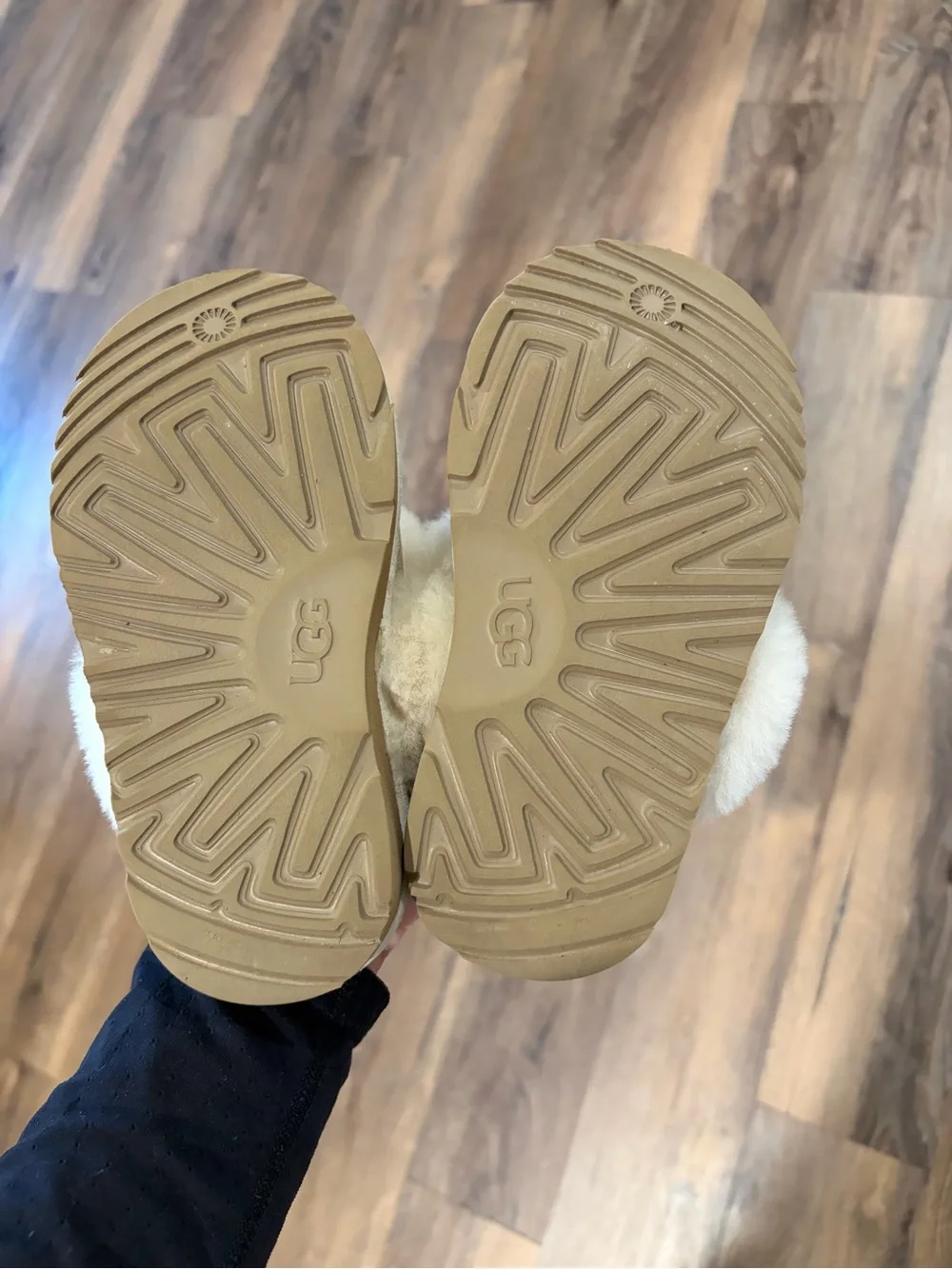 UGG Metallic Sheepskin Mule Slipper in Champagne Gold